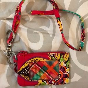 Vera Bradley zip id and lanyard